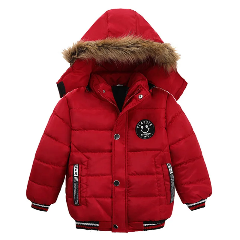 Теплые осенне-зимние куртки для малышей пальто мальчиков рождественское зимняя