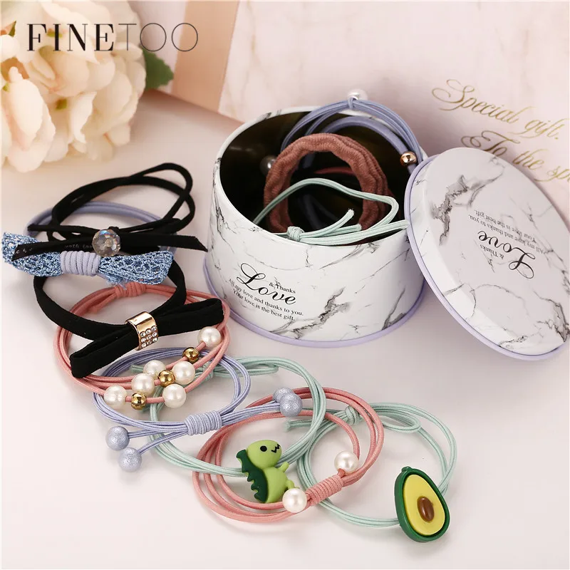

15PCS/Lot Cute Cartoon Avocado Animal Elastic Hair Bands for Women Kids Girls Hair Rope Ponytail Holder Kids Hair Accessories