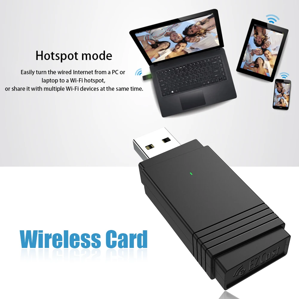 

1200Mbps Dual Band Fast Transmission Network Card Universal Black High Speed USB Wireless Adapter ABS Desktop Portable WIFI