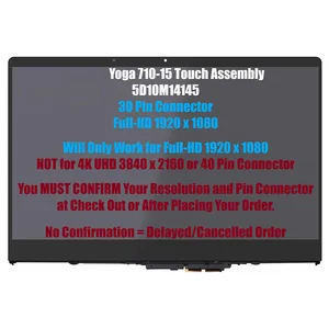 15 6 fhd touch screen assembly for lenovo yoga 710 15 5d10m14145 free global shipping