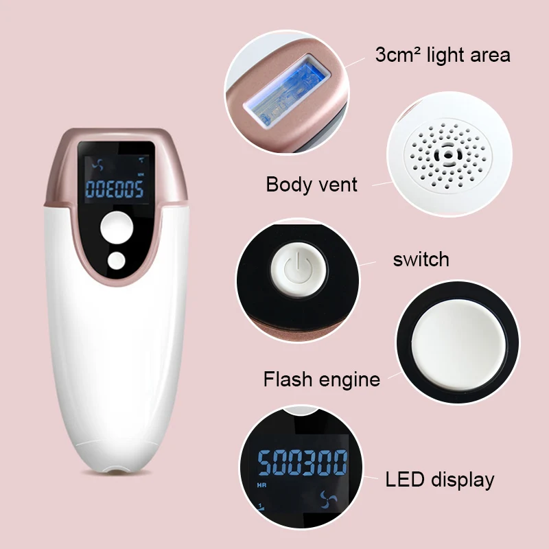 Dr.aelf mini handheld laser hair removal machine facial painless freezing point permanent hair removal body hair removal machine enlarge
