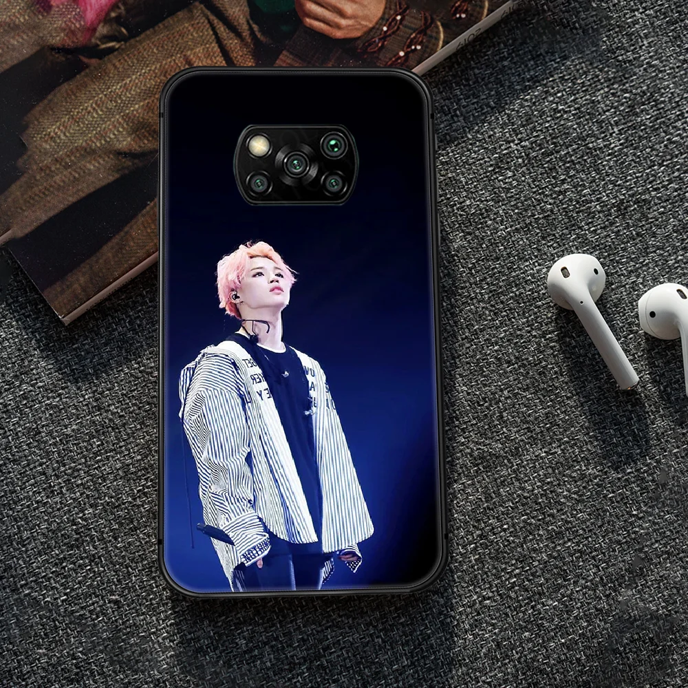 

Bangtan Boys JiMin Phone case Cover Hull For Xiaomi Mi A2 A3 8 9 9T Note 10 Se Lite Pro black Bumper Luxury Cover Silicone