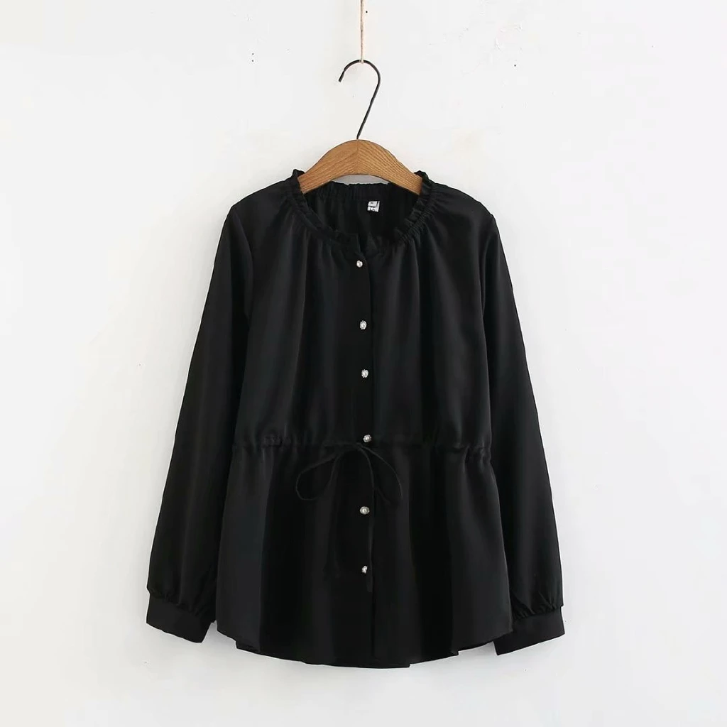 

Plus Size XL-3XL Women Blouse Long-sleeved Plaid Blusas Women's Shirts Officewear Tops