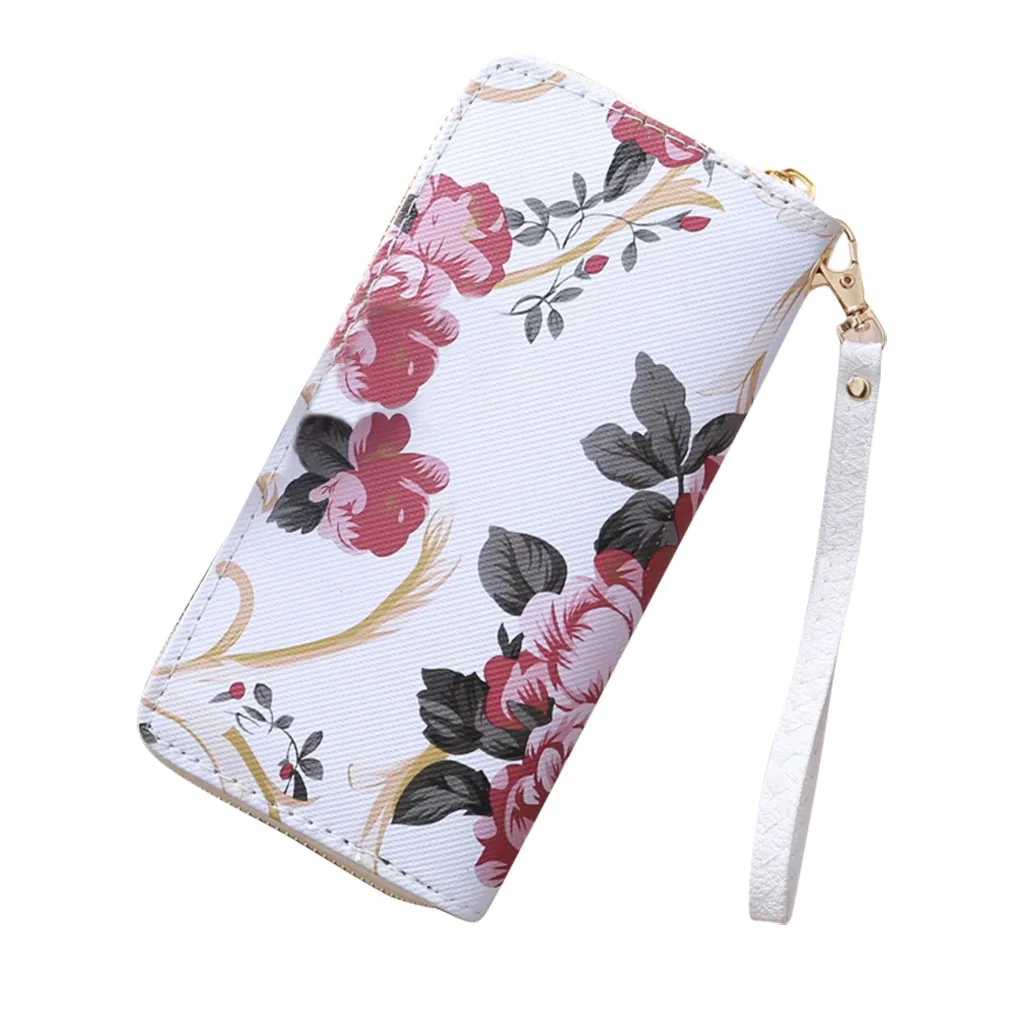 Женская модная трендовая однотонная Длинная женская сумка кошелек с узором в