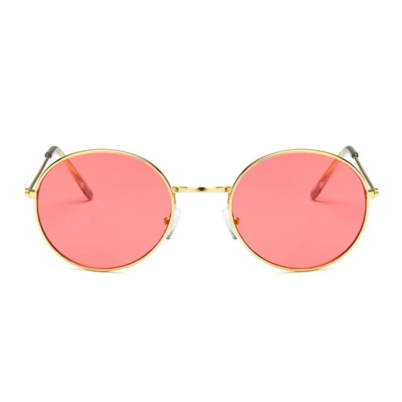 Солнцезащитные очки женские круглые желтые в стиле ретро зеркальные 2020 |