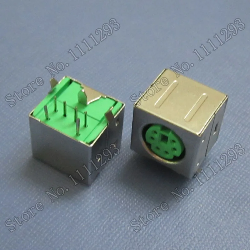 10 шт./лот 6-контактный разъем Mini-DIN PS/2 для клавиатуры и мыши ПК все в одном зеленый |