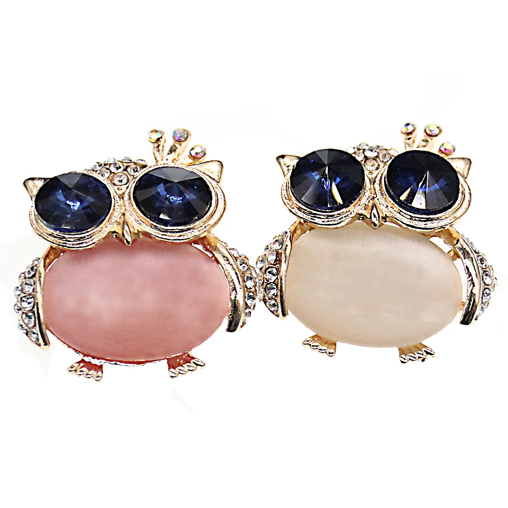 Милые животные Стекло Хрустальные аксессуары Корона Сова стразы брошь крылья