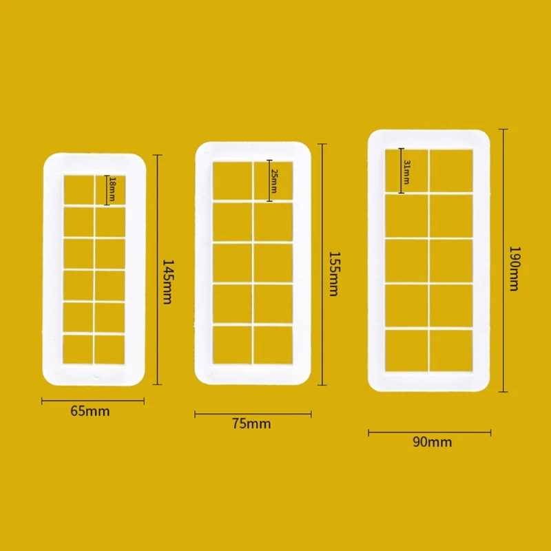 

8 Set Plastic Geometric Cake Mold Sugar Craft Fondant Mould Cookies Decorating A9LB