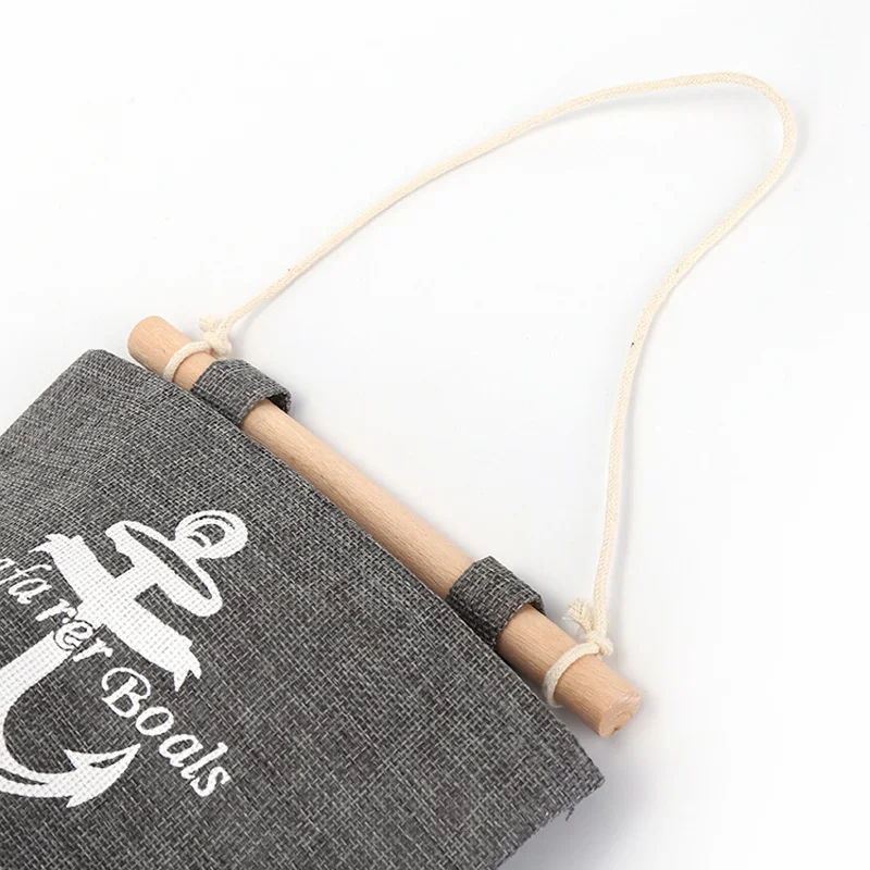 Новый Темно Синий Стильный трендовый Органайзер из хлопка и льна серого цвета