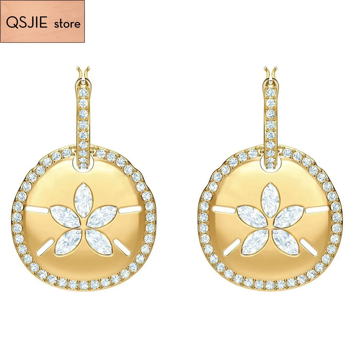 2021 высокое качество SWA. Гвоздики серьги в виде песка и монет очаровательные