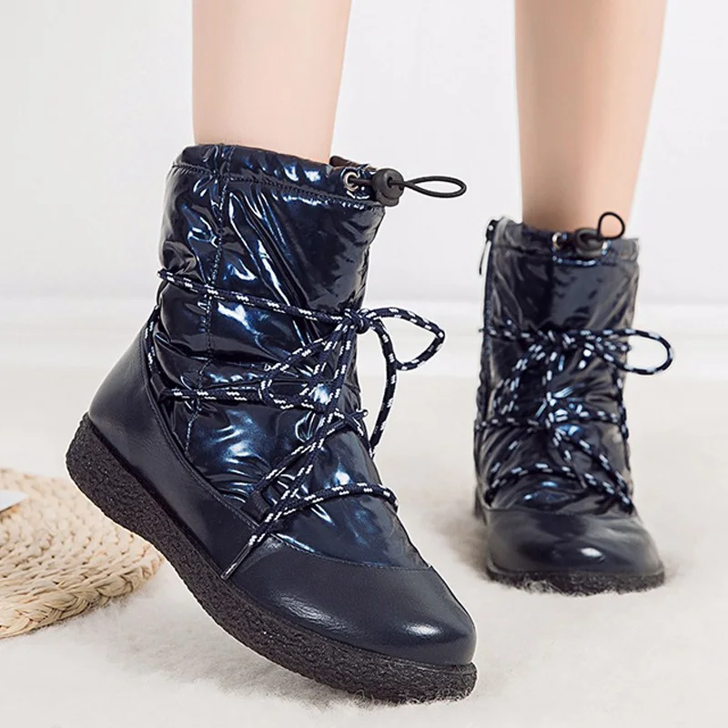 Новые зимние сапоги Плюшевые Теплые ботильоны для женщин водонепроницаемые