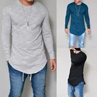 Мужская хипстерская Базовая футболка Henley с длинным рукавом для мужчин, зауженный хлопковый эластичный пуловер