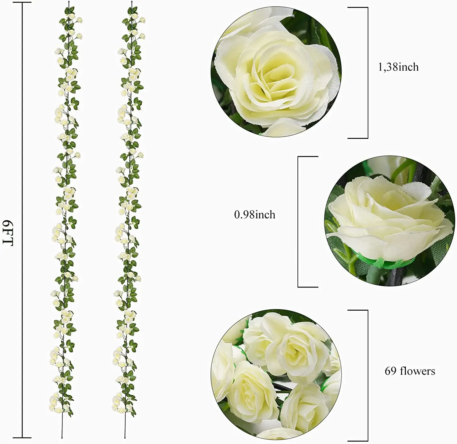 Искусственные розы 2 шт. 69 цветов | Дом и сад