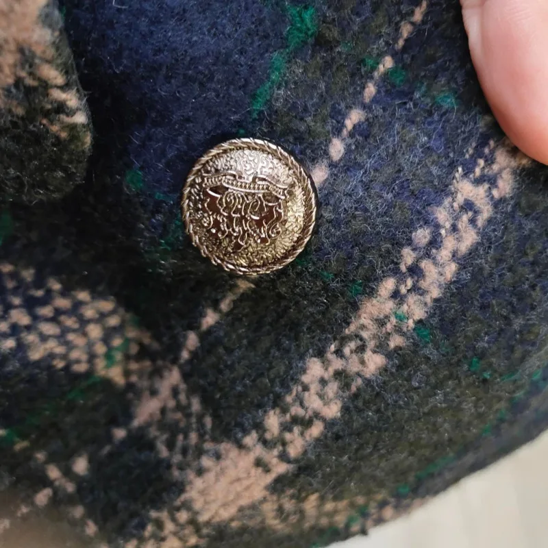 Осенняя мода костюмы из двух предметов плотное клетчатое твидовое Женское