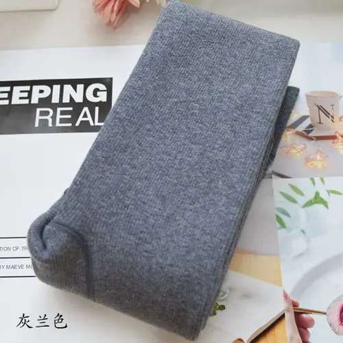 grey-blue Кашемировые флисовые плотные теплые зимние колготки для женщин ярких цветов тонкие колготки из хлопка с высокой талией для девочек - Цвет: grey-blue