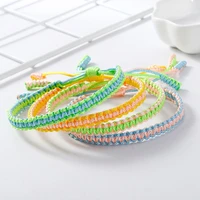 lucky charm handmade thread bracelet boho braided knot braceletsbangles women men hand weave green rope jewelry adjustable