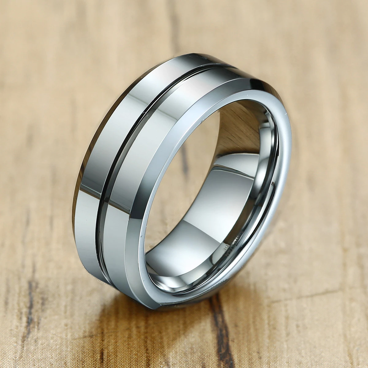 Винтажное вольфрамовое кольцо NHGBFT для мужчин повседневное серое тонкое из