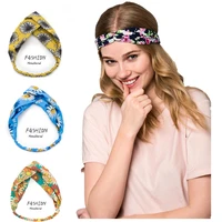 2020 fashion women small daisies bandanas hairbands summer headbands vintage cross turban hair bands for women hair accessories