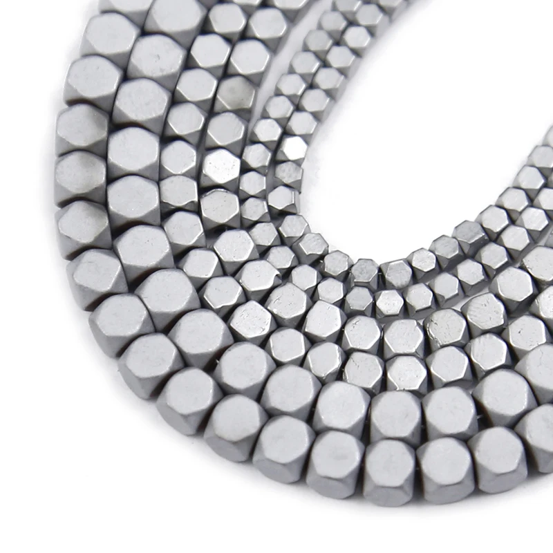 

Натуральный Матовый камень серебряных Square Cube гематит 2/3/4 мм Свободные Spacer Бусины для самостоятельного изготовления ювелирных изделий Брас...