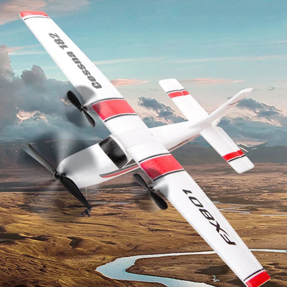 Начинающие электрические самолеты FX801 самолет Cessna 182 2 4 GHz 2CH радиоуправляемый
