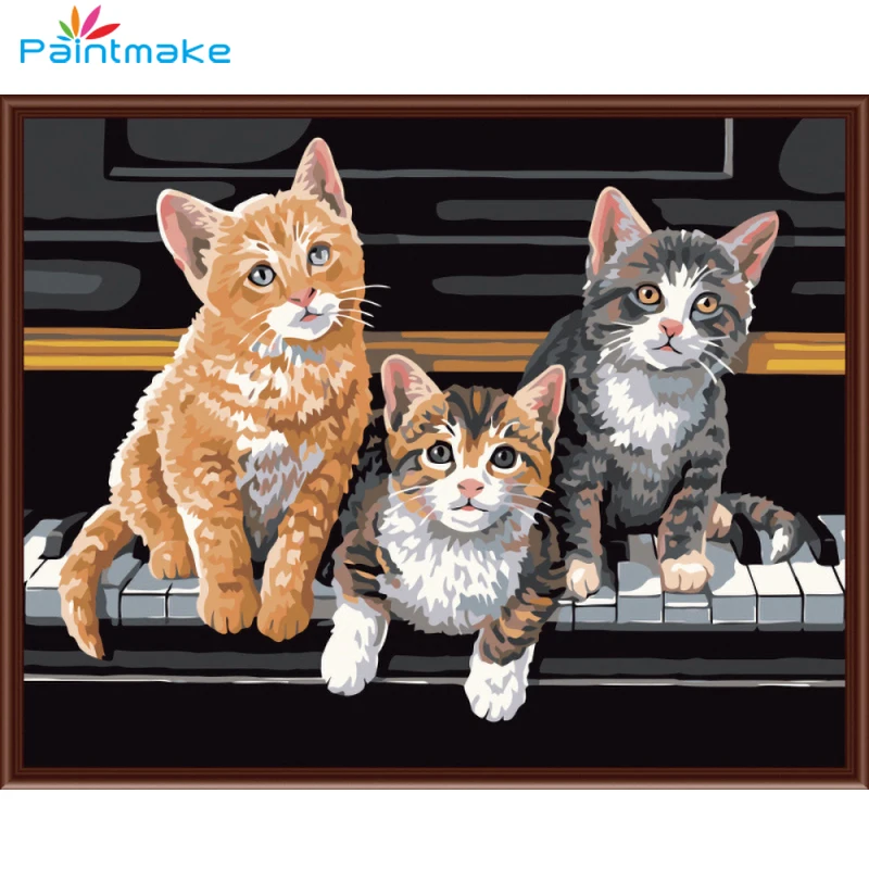 PAINTMAKE DIY картина с животными по номерам наборы для рисования маслом на холсте