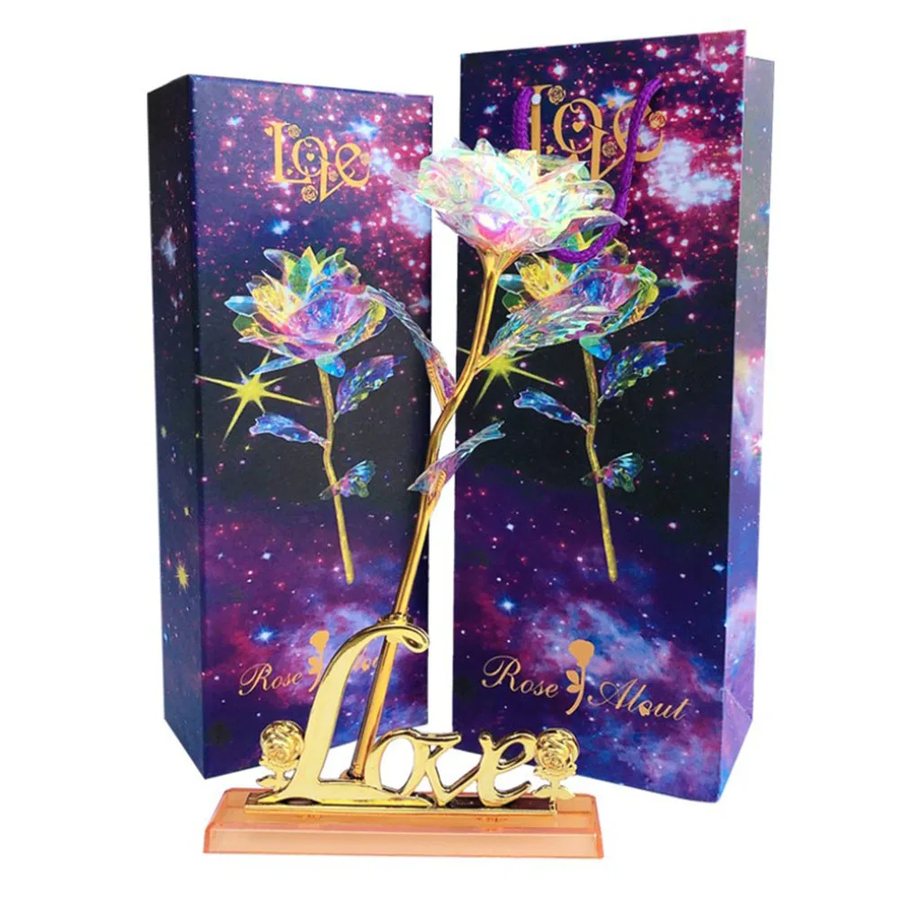 24K Золотая фольга роза цветок ко Дню Святого Валентина креативный подарок