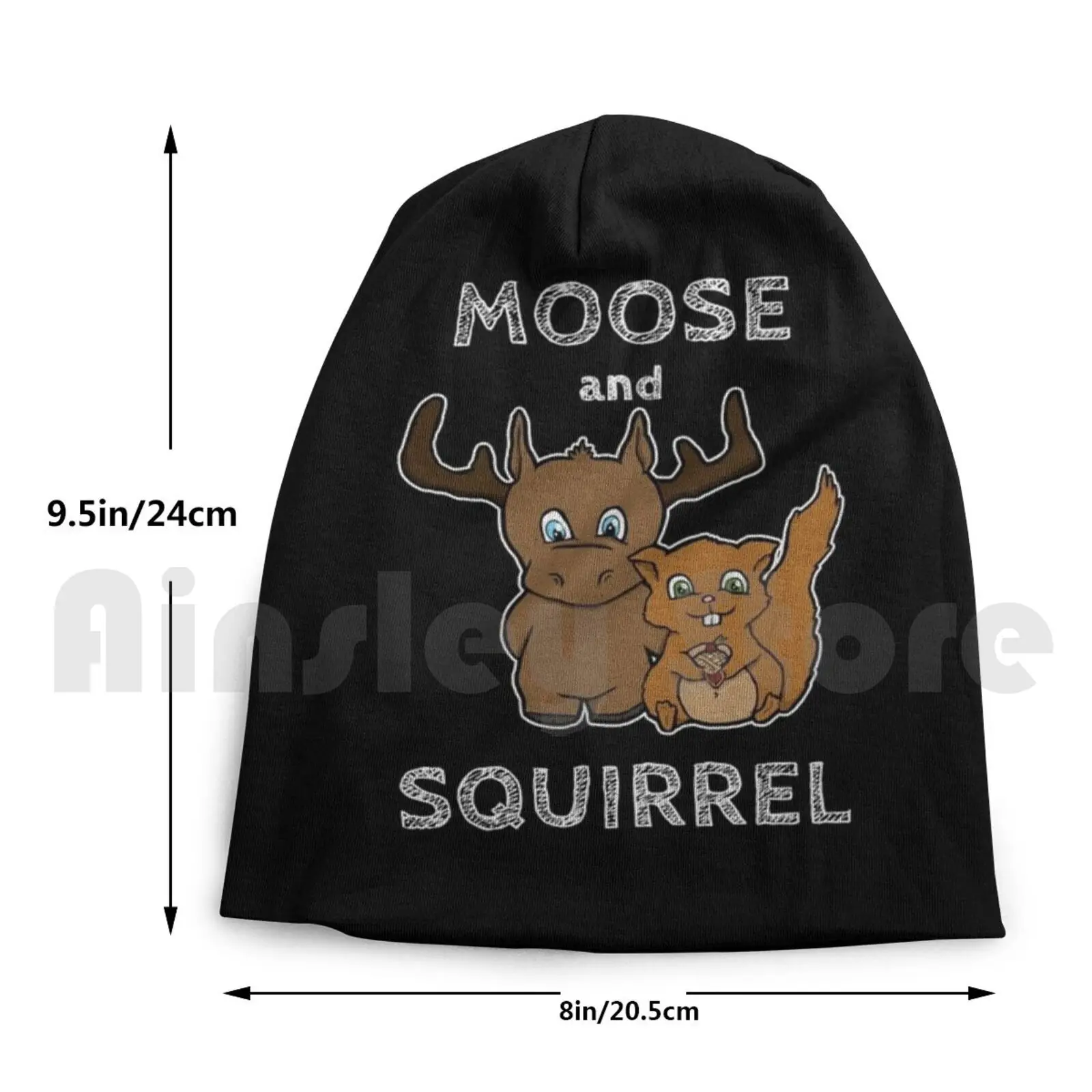 

Moose And Squirrel With Text Beanies Knit Hat Hip Hop Moose Squirrel Spn Supernatural Family Fandom Fanart