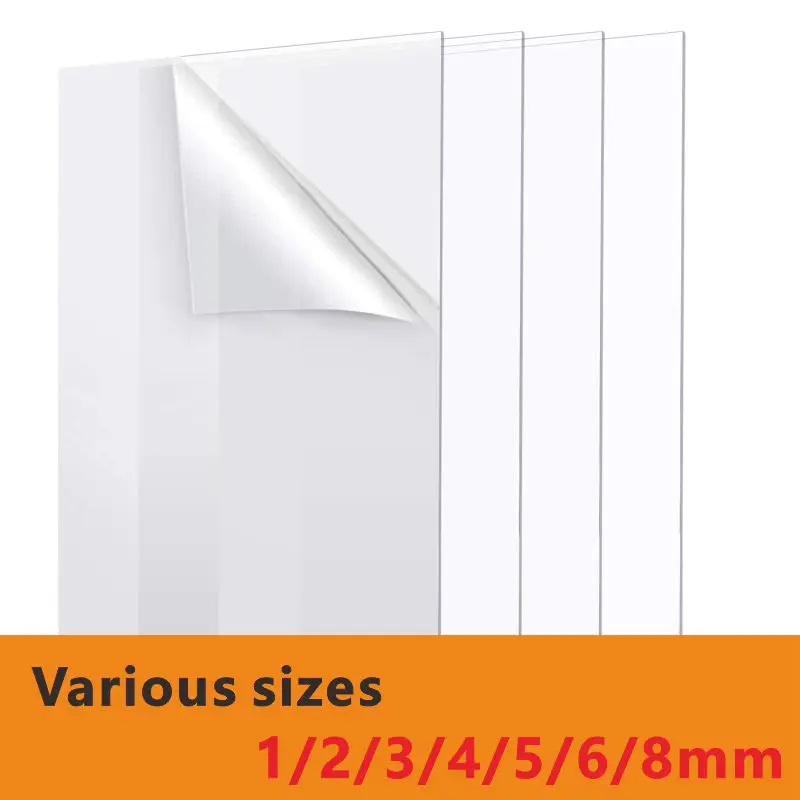 

1-8mm Transparent Plexiglass Plate Acrylic Sheet Methacrylate Plastic Glass Metraquilato Plexi Perspex Board Clear Stand Custom