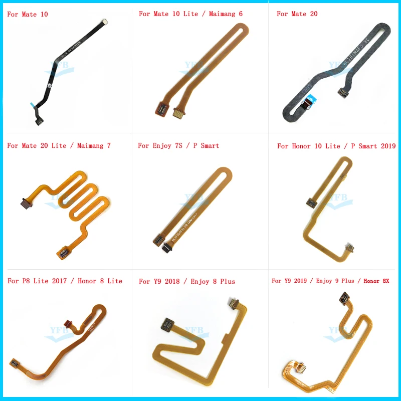 10 шт. кнопка Home сканер отпечатков пальцев разъем гибкий для Huawei Honor Mate 20 Lite P Smart 2019