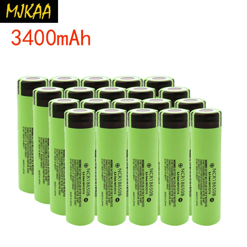 MJKAA NCR18650 литиевая батарея 3400mAH 3,7 V перезаряжаемая ионная батарея для фонарика
