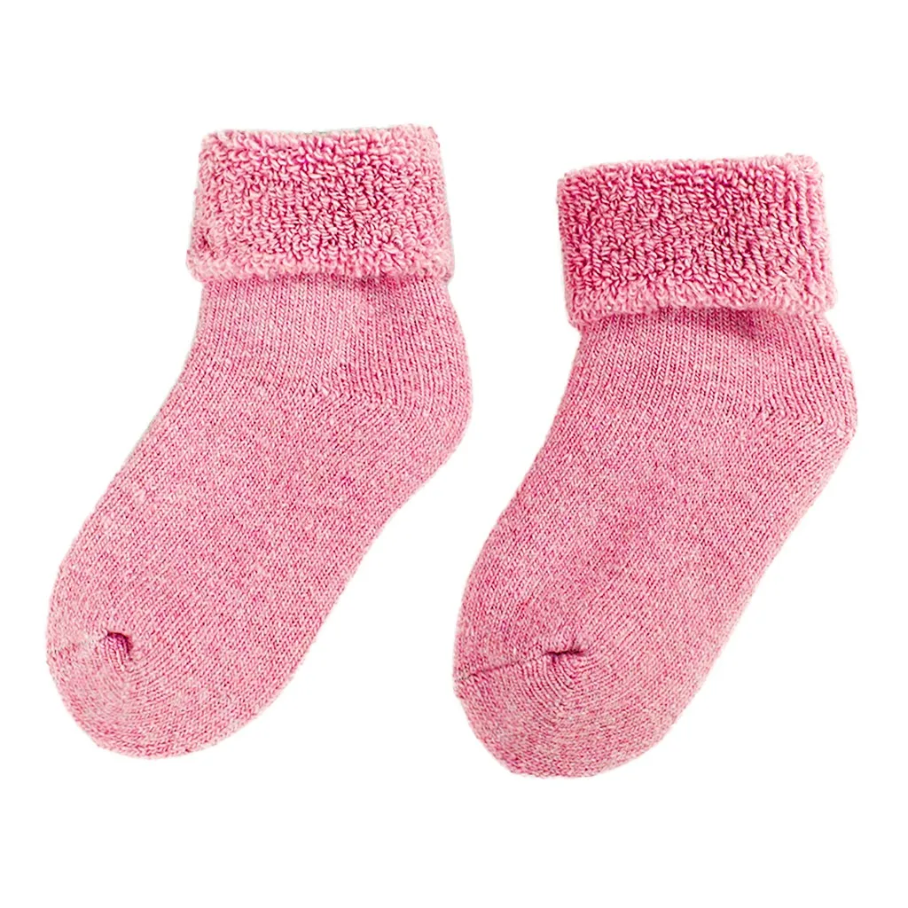 Носки для малышей зимние Утепленные шерстяные носки с отворотами маленьких