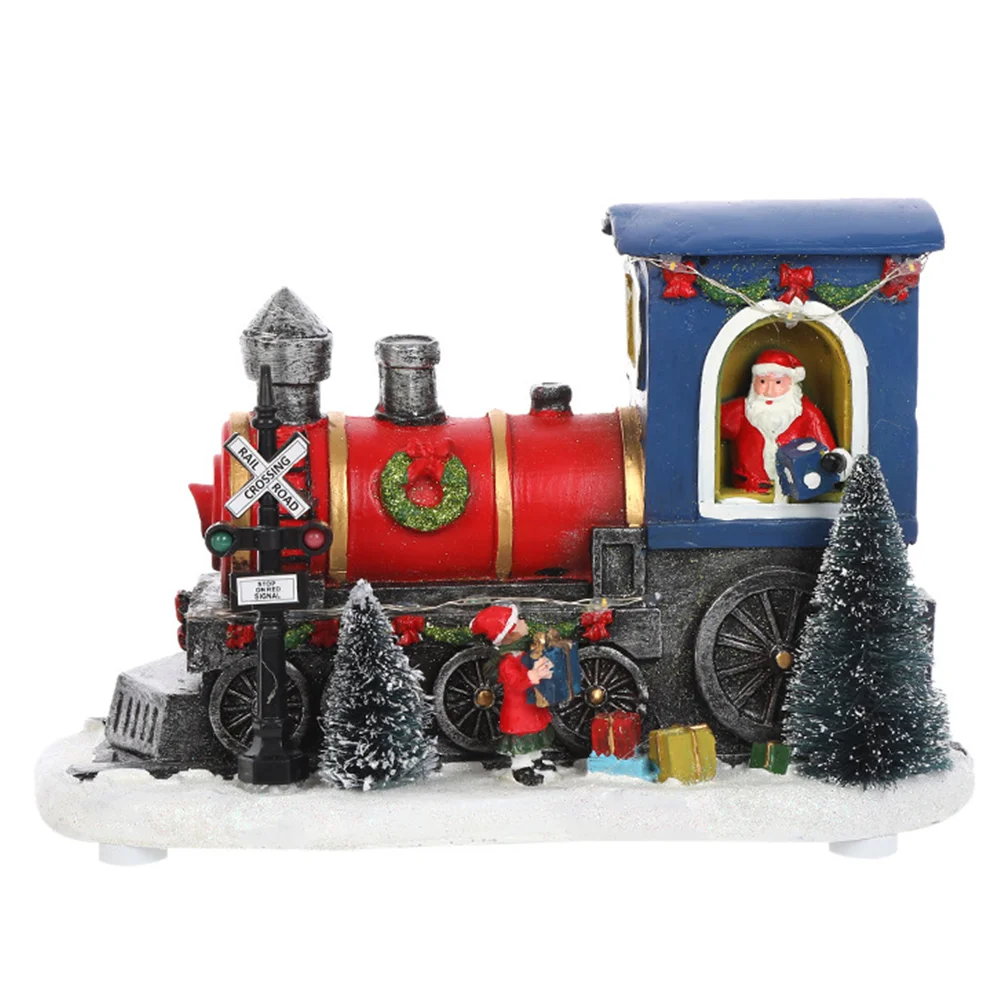 

1 шт. милый Рождественский Декор поезда с лампой Забавный Рождественский Снежный Декор поезда