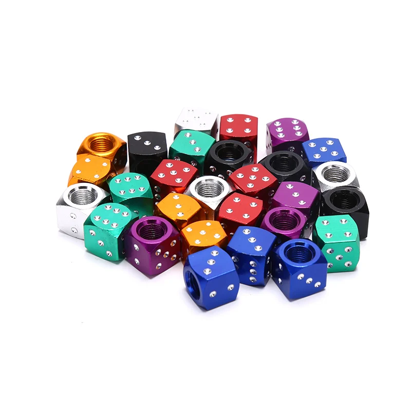 

4pcs Dice Shape Car Truck Wheel Tire Air Valve Stem Cover Dust Cap Bicycle Valve Bike Accessories