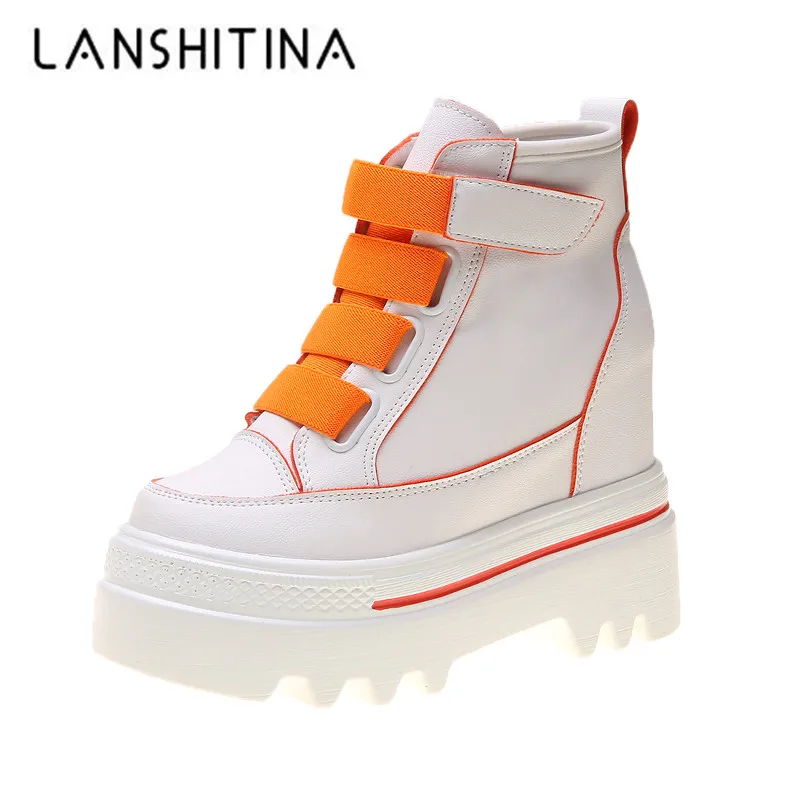 Женские ботильоны новые осенние дышащие кожаные высокие кроссовки ботинки на