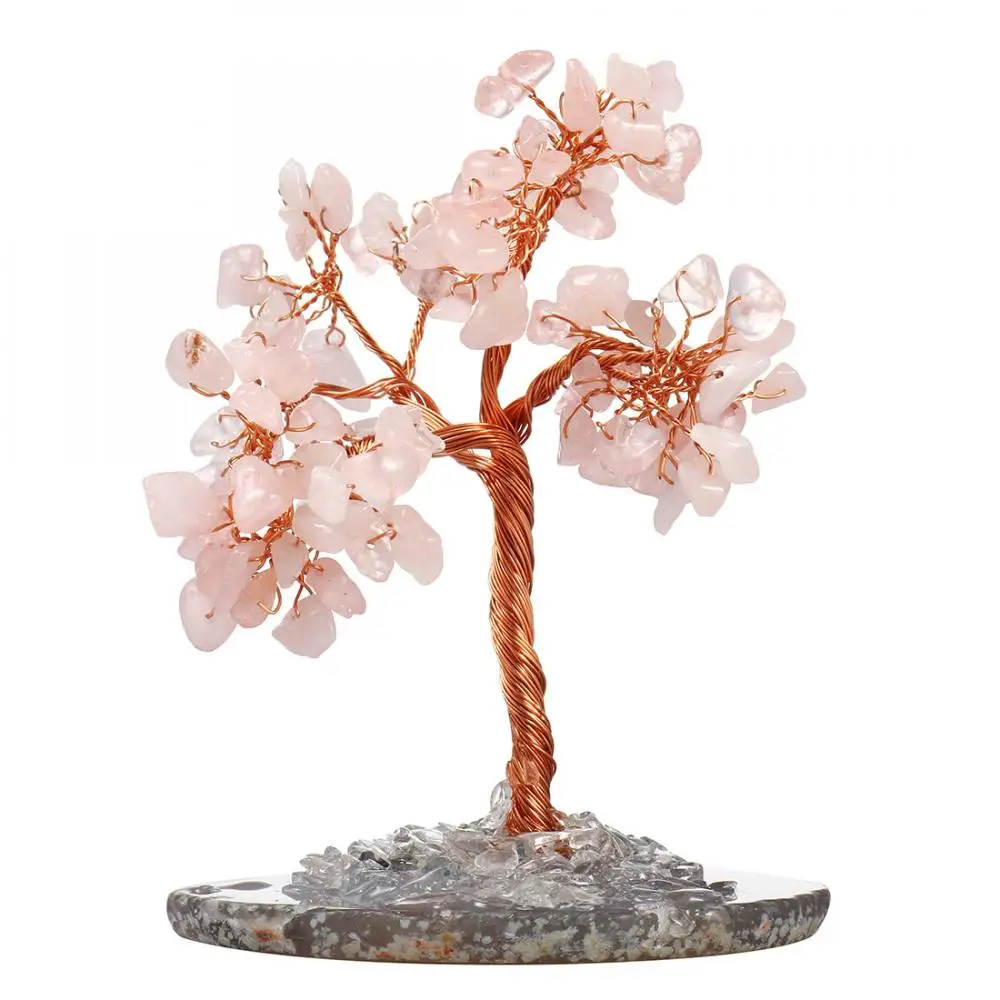 

Multicolor Crystal Stones Feng Shui Fortune Money Tree Wealth Luck Decoration Home Wine Cabinet Display Ornaments Crafts