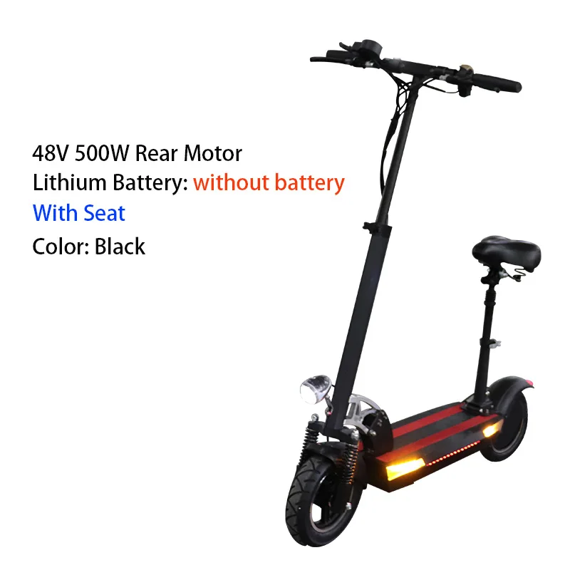 48500nobatteryseat 48 В, 500 Вт, Электрический скутер для взрослых, 48 В, 26А, мощный, более 100 км, складной Лонгборд, скейтборд Ховерборд, e скутер с сиденьем - Цвет: 48500nobatteryseat