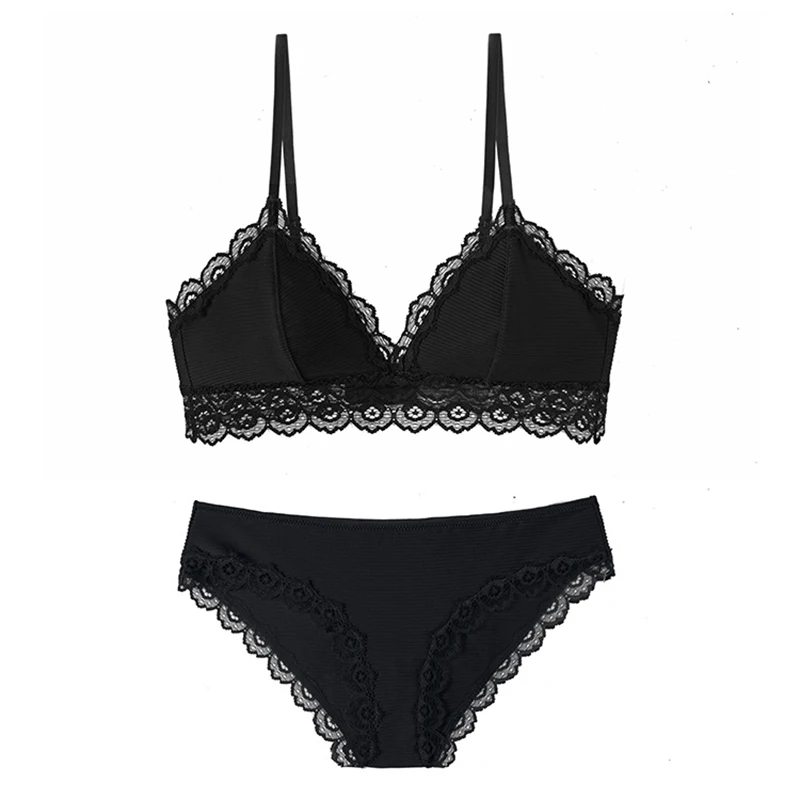 Бюстгальтер женский кружевной в полоску пикантный Бралетт из ледяного шелка