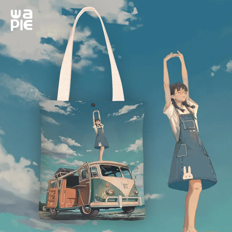 

Student Shoulder Bag Korean Velour Shopping Bags for Women Shoppers Totebag Shopper With Anime Top Handle Bags Handbags Special
