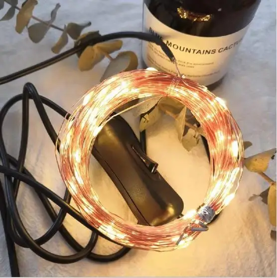 Светодиодный медный провод 5 м 50 световая Водонепроницаемая светящаяся гирлянда