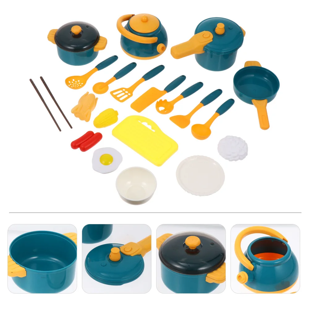 

21pcs/Set Kids Cooking Utensils Simulation Cutlery Kitchen Plaything Kit