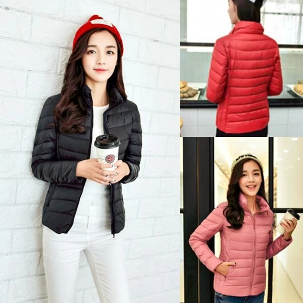 

Куртка ZOGAA, женская зимняя теплая куртка, ультралегкое пальто на утином пуху, верхняя одежда, короткое, тонкое, однотонное пальто, размера пл...