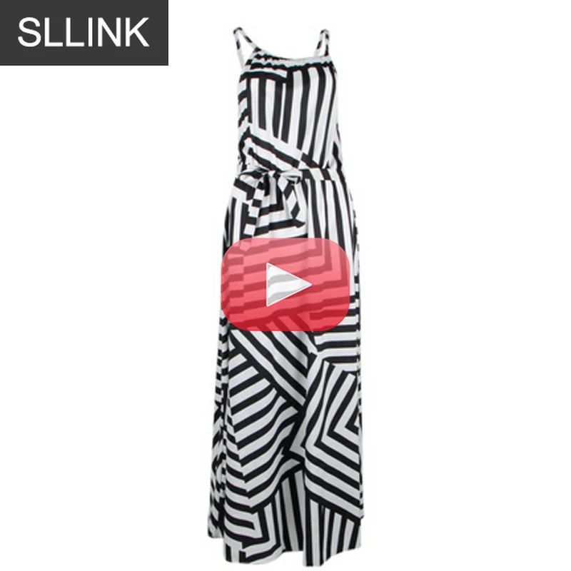 

Summer Maxi Long Dress New Fashion Women Sexy Boho Striped Sleeveless Beach Style Strap Sundress Vestidos For Female Bigsweety