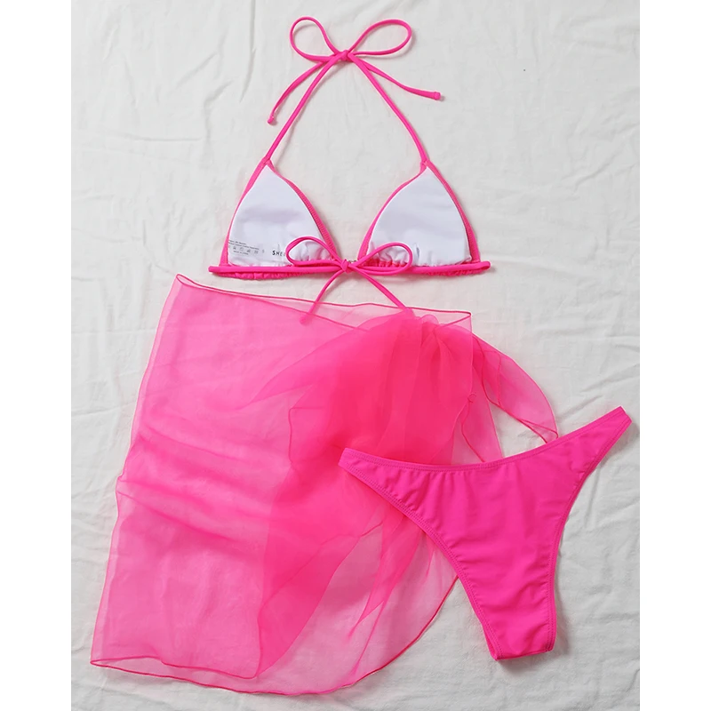 

2020 New Crystal Diamond Bikini Swimsuit Women Push Up Swimwear Three Pieces Bikini Set Halter Brazilian Bathing Suit Swim Suit