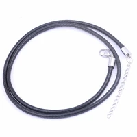5pcslot 55cm long 3mm leather cord necklace rope chain with lobster clasp stainless steel for jewelry making diy accessories