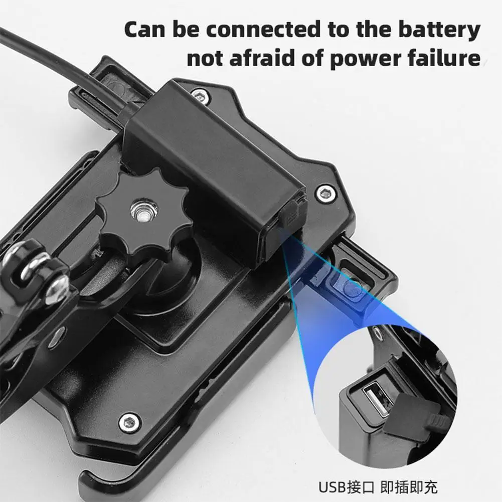 

Aluminum Alloy Rechargeable Mobile Phone Holder Electric Car Battery Bike Navigation Mountain Bracket Shockproof Mobile Rid A9B7