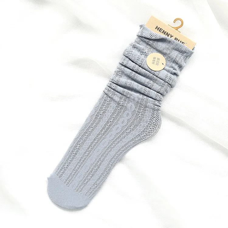 Женские летние носки LUCKY ZONE тонкие прозрачные дышащие сетчатые однотонные в