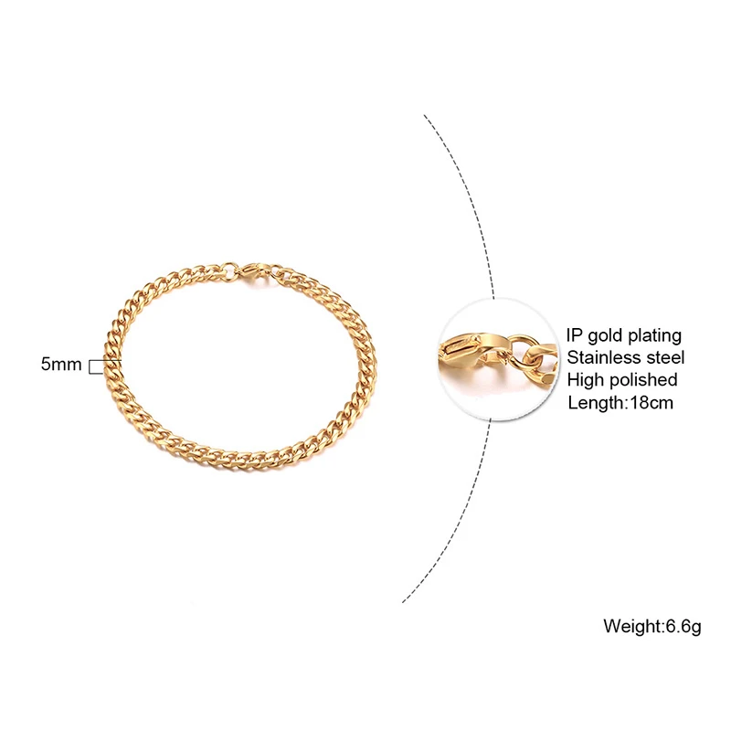 Мужской браслет золотистого и серебристого цвета из нержавеющей стали 3 6 мм 5 |