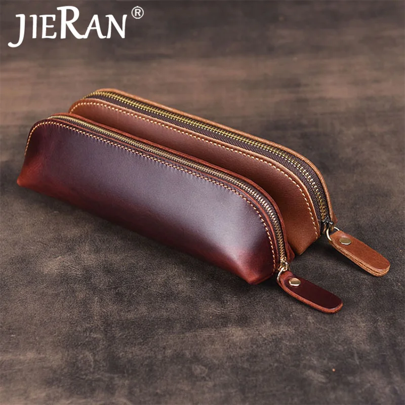 

Key Holder Key Pouch Genuine Leather Key Wallet Organizer Housekeeper Cowhide Zipper Keychain Bag Vintage Retro Keys Case Pouch