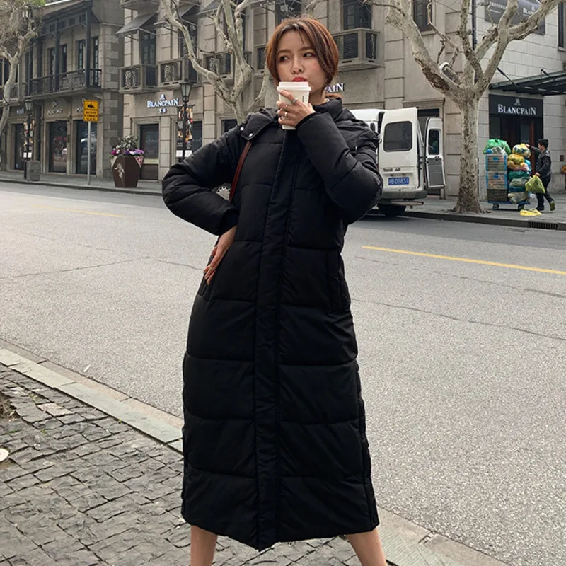 [EWQ] 2019 Осенняя новая толстая пуховая парка с капюшоном теплая больших размеров