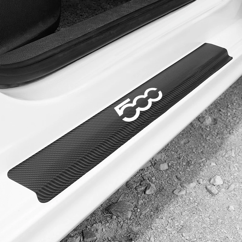 4 шт./компл. наклейка на порог из углеродного волокна против царапин для Fiat 500 500s 500l